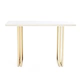 Tische für Wohnkultur Konsolentisch Aus Marmor, Schwarz/weißer Sofa-beistelltisch Mit Eisenrahmen, Solider Wasserdichter Couchtisch Für Balkonbuchhandlungen Eingangsber(Size:100*30*80cm,Color:weiß)