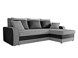 Ecksofa Kristofer Lux, Eckcouch Couch! mit Schlaffunktion, Zwei Bettkasten, Farbauswahl, Wohnlandschaft! Bettfunktion! Design L-Form Sofa! Seite Universal! (Florida 01 + Rain 14.)