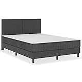 vidaXL Boxspring Bettgestell Bettrahmen Boxspringbett Schlafzimmermöbel Schlafzimmerbett Polsterbett Doppelbett Bett Grau Stoff 180x200cm