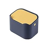 kawehiop Schreibtisch Abfalleimer Mini Mülleimer Indoor Outdoor Tragbare Arbeitsplatte Winziger Mülleimer Wohnzimmer Nachttisch Nachttisch Müll, Gelb/Blau