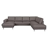 Piolo Salomon Wohnlandschaft 305 cm x 205 cm x 85 cm in der Farbe Schlamm, hochwertige Polsterung, gemütliches Sofa in modernem Look