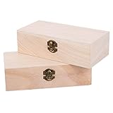 DECHOUS 1 Set 2 Stück Holzkiste Mit Klappdeckel Unlackiertes Holz Bastel-Andenkenbox Dekorative Geschenk-Aufbewahrungsboxen Diy-Holztruhe Unbemalte Schmuckschatulle Für Zuhause