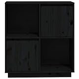 Tidyard Sideboard Buffetschrank Beistellschrank Mit 2 Türen und 2 offene Vitrinenschrank Bücherschrank Anrichte Barschrank Standschrank Küchenschrank 74 x 35 x 80 cm (B x T x H),Massives Kiefernholz