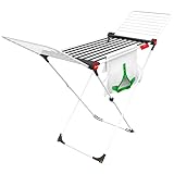 Vileda Soft Care Wäscheständer ohne Wäsche, sichere Bewegung, einfache Aufbewahrung, für Innen- und Außenbereich, zusammenklappbar