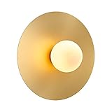 Wall lamp, Moderne minimalistische Design LED-Leuchter, Persönlichkeit Runde Kupfer Wandleuchte, Creative Glass Shade Luxury Art Wandleuchte, Wohnzimmer Schlafzimmer Nachttischlampe Aisle Korridor Hot