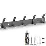 Eucomir Kleiderhaken, Kleiderhaken Wand Kleiderhaken Zur Wandmontage Mit 5 Haken,Selbstklebende Handtuchhaken, Gaderobenhaken Für Wohnzimmer, Küche, Badezimmer Et(grau)