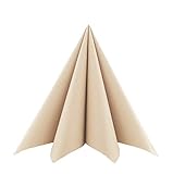 Servietten Softpoint 40 x 40 cm | 1/4 Falz | soft wie Tissue und stabil wie Airlaid | praktische Einmal-Serviette mit Softpoint Prägung | 60 Stück | (Recycled Braun)