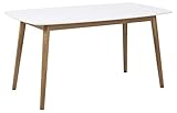 AC Design Furniture Pernille Esstisch, B: 150 x T: 80 x H: 75,5 cm, Weiß/Eiche, Holz, 1 Stk