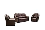 MOEBLO Polstergarnitur, Couchgranitur, Sofa und 2X Sessel für Wohnzimmer, Federkern Sofagarnitur Polstersofa Wohnlandschaft - FILON (Braun (Soft 66))