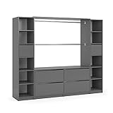 Vicco Kleiderschrank Visit Anthrazit Dielenschrank Flurgarderobe - Offen begehbar Kleiderständer Garderobe Diele Flur Nische Garderobenständer (Set XXXL)