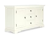 Woodkings® Sideboard Catana Massivholz antik Creme weiß, Anrichte Vintage, Design rustikale Kommode 3 Schubladen, Landhaus Stil Wohnmöbel Pinie-MDF-Mix