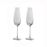 HASMI Champagner gläser 230 ml Dünne Slim Stem Champagnergläser Kristallglas Longdrinkgläser Transparente Champagnerflöte for die Hausbar, besondere Anlässe (2 Stück) Sektgläser