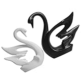 Artibetter 1 Paar Keramik-Schwanenfigur Liebespaar Schwanenskulptur Deko Sammlerstatue Kuchendekoration Für Auto Armaturenbrett Regale Kamin Couchtisch
