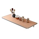 BAWHO Sehr Praktische Kiefernfarbene Oberfläche Wandmontierter Schwimmtisch Faltbarer Küche Esstisch Computer Schreibtisch Studie Tisch Wäsche Werkbank/120 * 40 Cm/47 * 16In