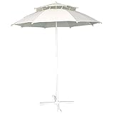 NOALED Sonnenschirm Strandschirm 1,8 m/5,9 ft doppelter runder Sonnenschirmschirm, achteckiger Sonnenschutz, Faltbarer UV-Schutz, wasserdicht für Strand-/Pool-/Terrassenzelt-Überdachungsz