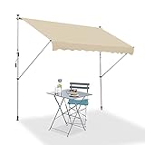 Einziehbare Markisen für Terrasse, Wasserdicht Teleskop Balkon Markise, Klemmmarkise für den Außenbereich mit Kurbelgriff (Color : A, Size : 250CM/98.4IN)