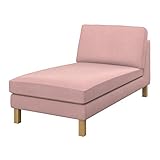 Soferia Kompatible Ersatzbezug fur KARLSTAD Freistehende Recamiere, Stoff Majestic Velvet Blush Pink, Rosa