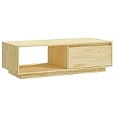 Bounv Couchtisch Beistelltisch Wohnzimmertisch Deko Tisch 110x50x33,5 cm Massivholz Kiefer Geeignet Für Wohnzimmer