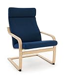 VINYLLA Sessel Ersatzbezug Kompatibel mit IKEA Poäng (Cushion Design 3, Cotton - Blue)