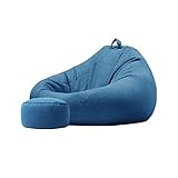 Einzelsofa Einzelsofa Kleine Wohnung Gefülltes Sofa Partikelbalkon Freizeitsofa Ergonomisches Design Klassisches Modell Einzelsofa Schlafsessel Sofabett (Color : Blauw, Size : with Pedals)