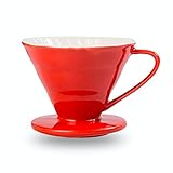 Cangool Kaffeefilterhalter, Porzellan, Größe 01, 1-2 Tassen, Rot Kaffeefilter