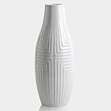 hjn Weiße Keramikvase – moderne Vase für Tafelaufsätze, Vasen für Ihre Küche, Schlafzimmer, Büro, Wohnzimmer und Badezimmer, Regaldekoration, Boho-Dekor, weiße Vase, 35,1 cm hoch