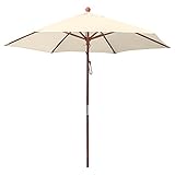 anndora® Sonnenschirm Marktschirm Balkonschirm ø 2,5 m rund wasserabweisend - mit Winddach Natural