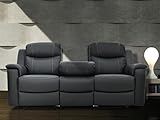Kauf-Unique Relaxsofa Leder 3-Sitzer - Anthrazit - Evasion