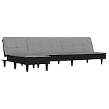 vidaXL Schlafsofa in L-Form Hellgrau 255x140x70 cm Stoff