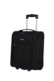 Travelite 2-Rad Handgepäck Koffer mit Liquids Bag erfüllt IATA Bordgepäck Maß, Gepäck Serie CABIN Underseat: Kompakter Weichgepäck Trolley, 090225-01, 43 cm, Schwarz, 28 Liter, Schwarz (Black)