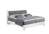 Maintal Boxspringbett Sharon, 160 x 200 cm, Stoff, Bonellfederkern Matratze h3, silbergrau/weiß