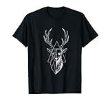 Hirsch Kopf Geometrisch Polygon Art Hirsch Low Poly Origami T-Shirt