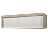 Polini Home Prime Comfort 150cm Breite Oberschrank Schrankaufsatz Eiche-Weiß mit 45cm Höhe