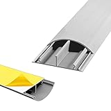 Fussboden TV Kabelkanal Kabelbrücke selbstklebend 4x 1 m grau 50 x 12 mm Wand Boden Fußboden halbrund rund ARLI ( 4m )