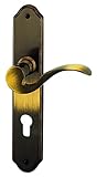 Alpertec 32215943 Neal-LS Messing brüniert für Wohnungseingangstüren PZ Drückergarnitur Türdrücker Türbeschläge Neu, beidseitig Drücker