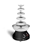 Royal Catering Schokobrunnen Schokofondue Schokoladenfontäne Edelstahl RCCF-210 (250 W, 5 Etagen, 30-110 °C, 4 L Kapazität, 10-12 h Arbeitszyklus)