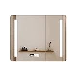 Runder Bemalter Eckspiegelschrank Eleganter Spiegelschrank Spiegelschrank Mit Licht Badezimmerspiegel Mit Regal (Color : White, Size : 60 * 14 * 70cm)