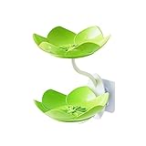 Reuvv Blumen-Seifenhalter, doppellagig, Lotusform, Wand-Seifenbox, wasserdicht, rutschfest, Seifenschale für Zuhause, flach, Schlafsaal, Hotel