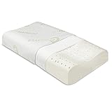 Beautissu Konturkissen mit Bambus Bezug - BeauErgo FK Orthopädisches Memory Foam Kissen - Kopfkissen Atmungsaktiv Ergonomisches Nackenstützkissen für Allergiker - Bauchschläfer & Seitenschläfer
