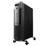 Cecotec Öl- Radiator ReadyWarm 9000 Space Black. 2000 W, 9 Modulen, 3 Leistungsstufen, Kabelaufbewahrung, einfacher Steuerung, Griff, Rädern und doppeltem Sicherheitssystem, 20m2