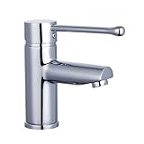SCHÜTTE 24210 VITAL Wasserhahn mit langem Griff, medizinische Waschtischarmatur für Arztpraxis oder Werkstatt mit extralangem Hebel, Bad Armatur inklusive Ablaufgarnitur, Chrom