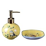 Bad-Accessoires-Set Badezimmer Zubehör Set Seifenpumpe Keramikflasche Seifenschale Set Lotionflasche Waschflüssigkeit Badezimmer Seifenkiste Duschspender Badezimmer-Set Badezimmerzubehör-Set ( Color :