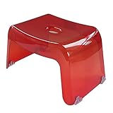 Hundnsney Badezimmer Bad Hocker Rutschfester Transparenter Schuh Wechseln Hocker Toiletten Hocker Aus Verdicktem Kunststoff PET Niedriger Hocker (Rot)