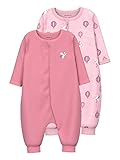 NAME IT Baby Girls NBFNIGHTSUIT 2P Zip Unicorn NOOS Schlafstrampler, Parfait Pink, 56