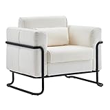 Mingone Sessel Wohnzimmer Loungesessel Sofa 1 Sitzer Relaxsessel Polstersessel Gepolsterter Cocktailsessel Schlafzimmer Design Creme