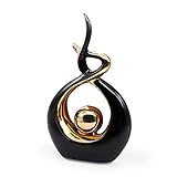 Keramik Dekorationsobjekt, Modern Skulpturen Abstrakte Deko, Wohnzimmer Moderne Dekoration Abstraktes Handwerk für Dekoration Schlafzimmer Tischdekoration Büro Skulptur Wohnungen Und Statuen(Black)