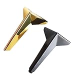 Kurze Seite Rhombus Trident Fuß Sofa Fuß Tisch Schrank Stützbein Nachttisch Schrank Metall Möbel Fuß Bett Bein (Color : Noir, Size : 15cm)