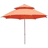 GagalU 2,2 m Garten-Sonnenschirm, doppellagiger Sonnenschirm, Outdoor-Angeln, wasserdicht und UV-beständig, Sonnenschirme, Polyestertuch