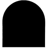 Glasplatte für Kaminofen 100 x 80 cm - Glasscheibe mit 6mm ESG Sicherheitsglas - perfekt geeignet als Funkenschutzplatte - Rundbogen, Schwarz