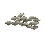Boltze Wandobjekt Fischschwarm (Deko-Wandbild mit Fischen, maritimes Design, Wanddekoration, Farbe grau) 2231200